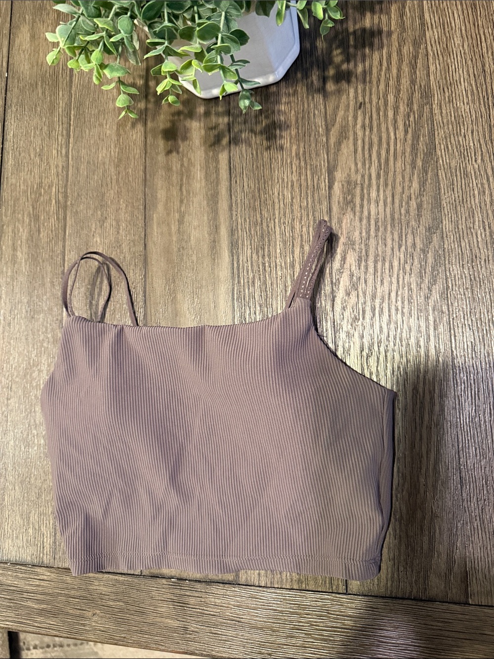 Cotton On Ribbed Cropped Cami Tank - Dusty Mauve